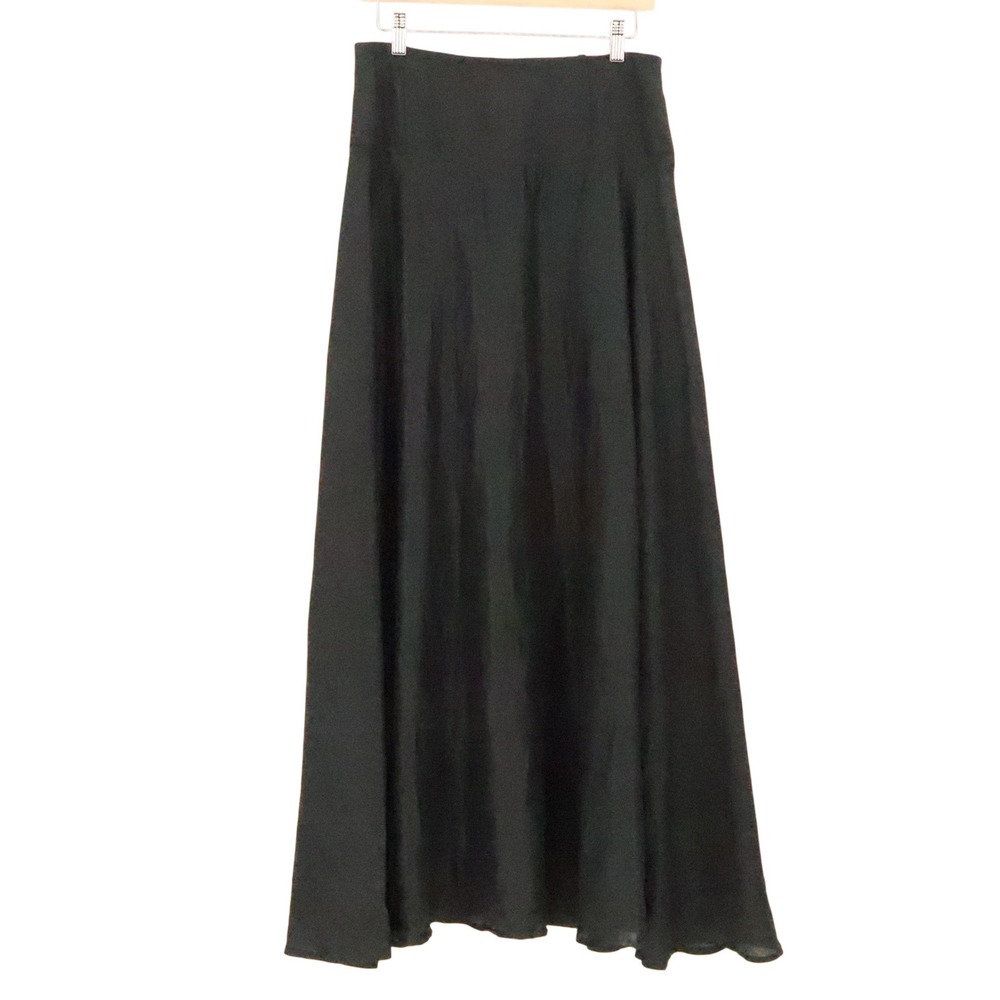 Black A-Line Full Maxi Skirt Size S Minimalist Gothic Witchy Whimsigoth Handmade